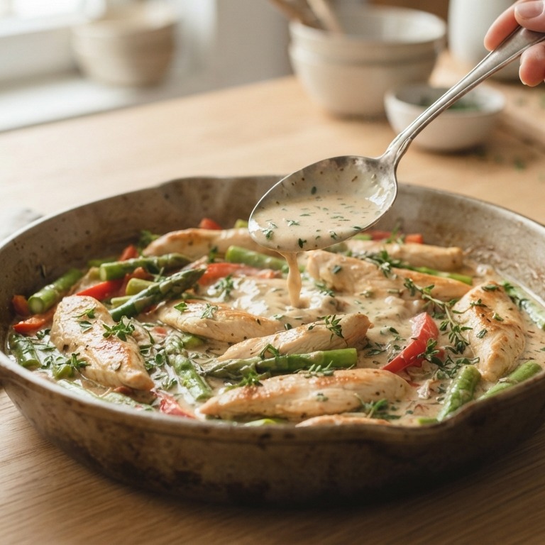 Kip met asperges en paprika recept