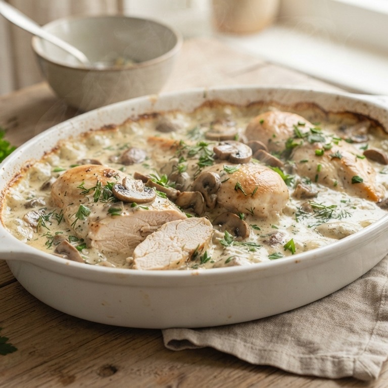 Kip met Boursin en champignons recept