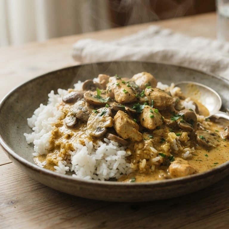 Kip met Boursin en rijst recept