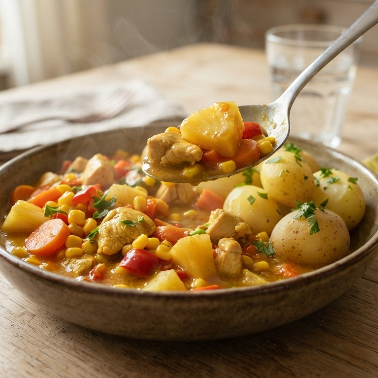 Kip met groente en ananas recept