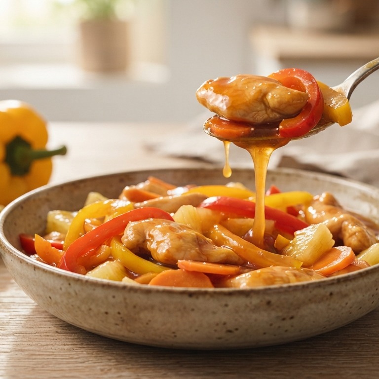 Kip met paprika in zoetzure saus recept