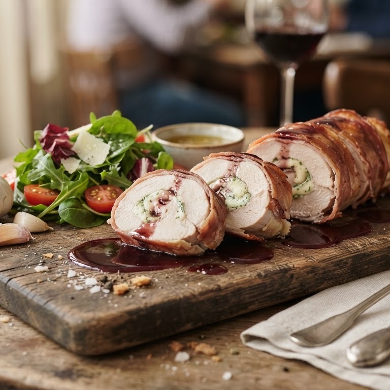 Kip met parmaham, knoflook en kruiden recept