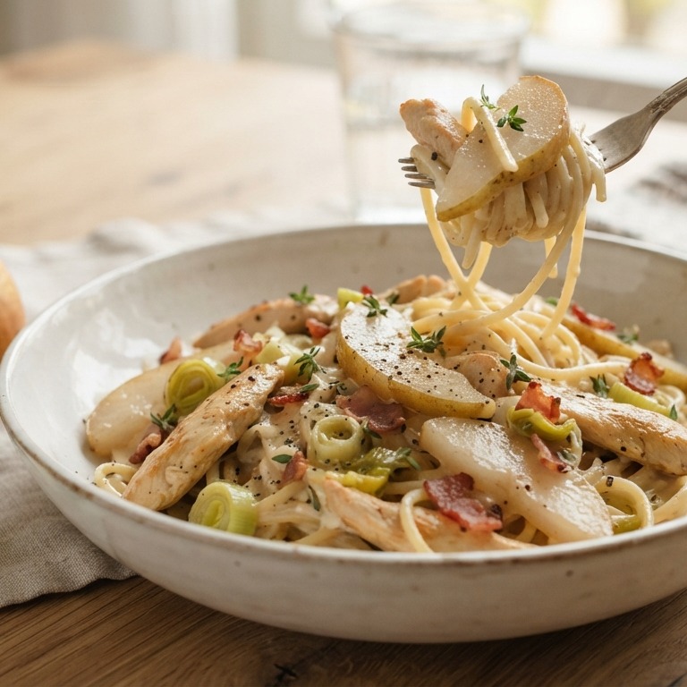 Kip met peren-roomsaus recept
