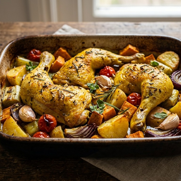 Kip met rozemarijn, knoflook en kurkuma recept