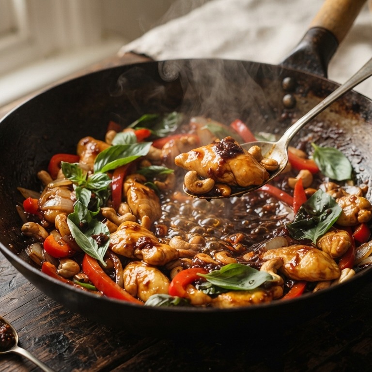 Kip met sambal en cashewnoten recept