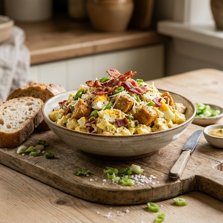 Kip-mosterd-ei salade recept