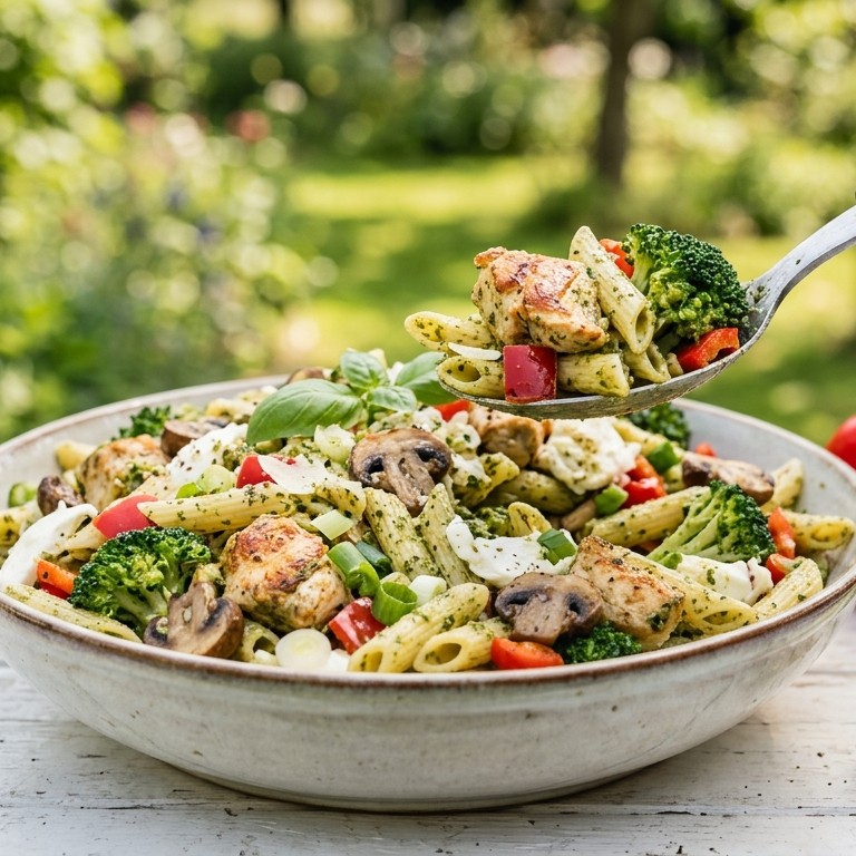 Kip pesto pastasalade recept