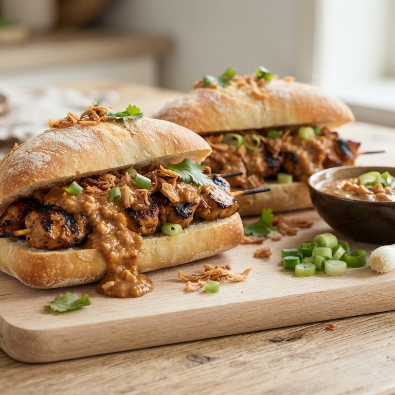 Kip sate broodjes recept