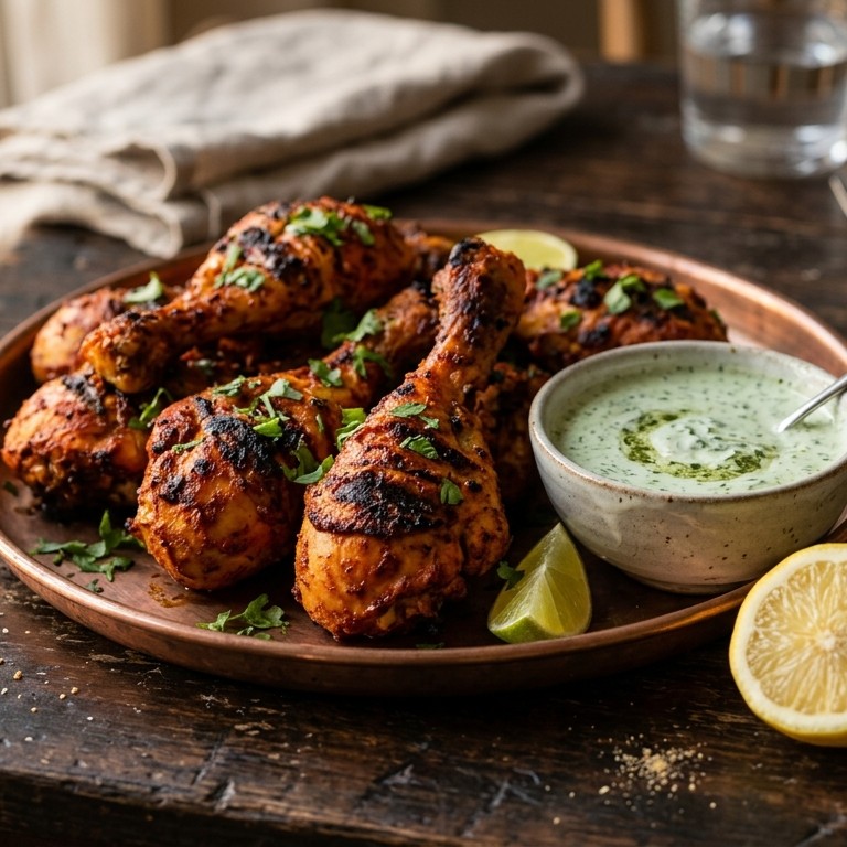 Kip tandoori met muntsaus recept