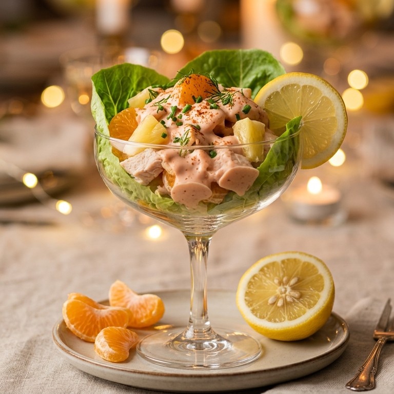 Kipcocktail met pikante saus recept
