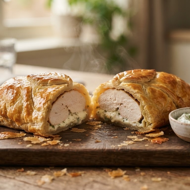 Kipfilet in bladerdeeg uit de oven recept