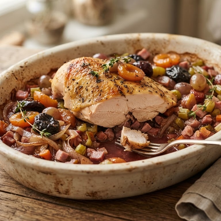 Kipfilet in een groentenbedje recept
