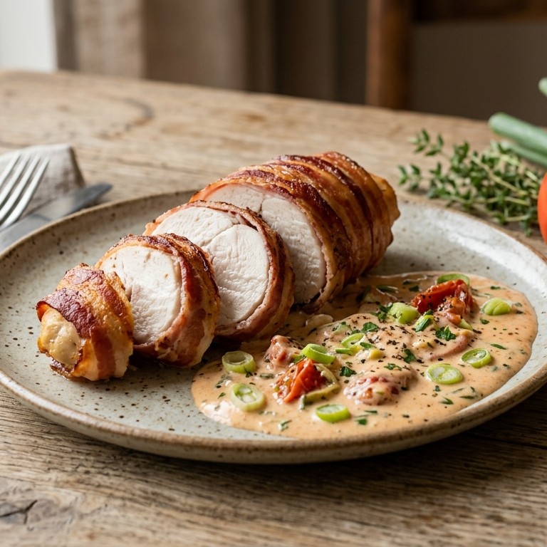Kipfilet in een spekjasje recept