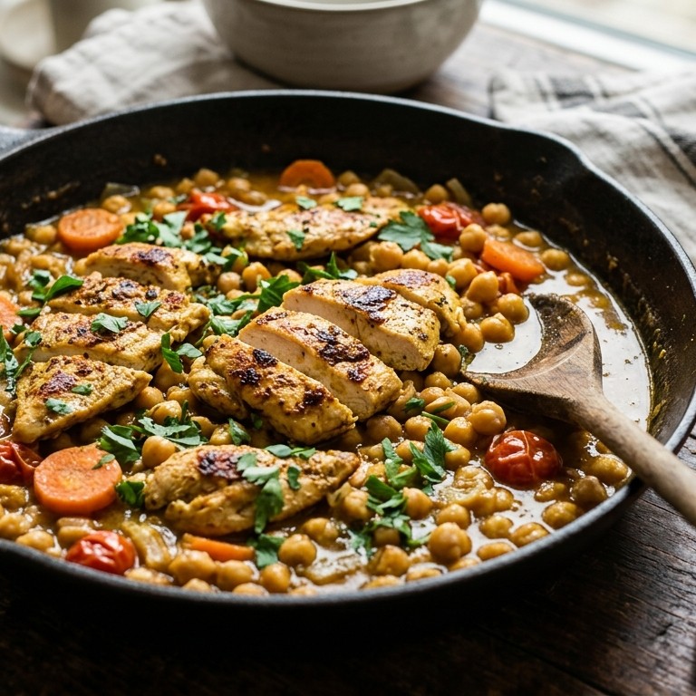 Kipfilet met kikkererwten recept