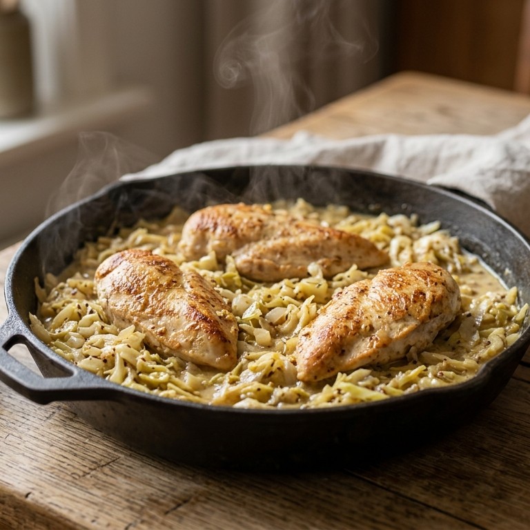 Kipfilet met mosterdkool recept