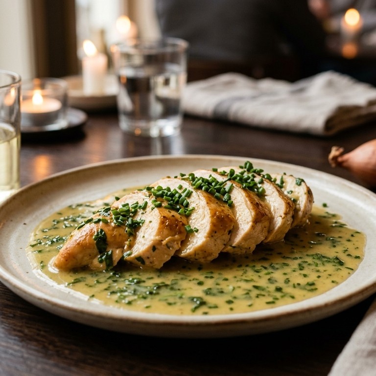 Kipfilet met peterselie wijnsaus recept