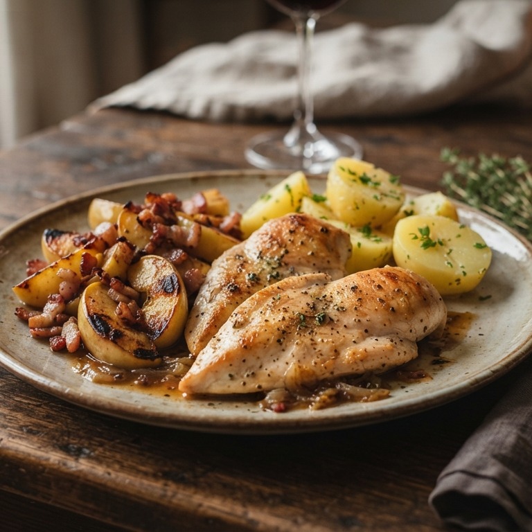 Kipfilet met spekappeltjes recept