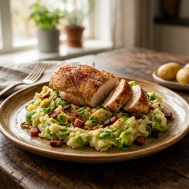 Kipfilet met spruitenstamppot recept
