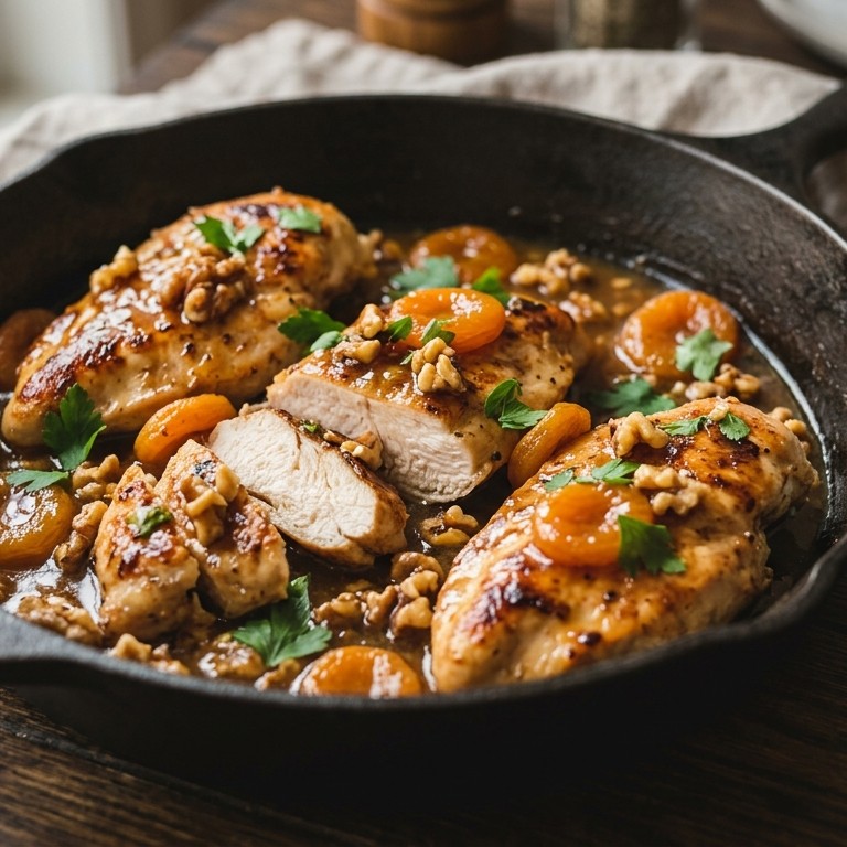 Kipfilets met abrikozen en walnoten recept