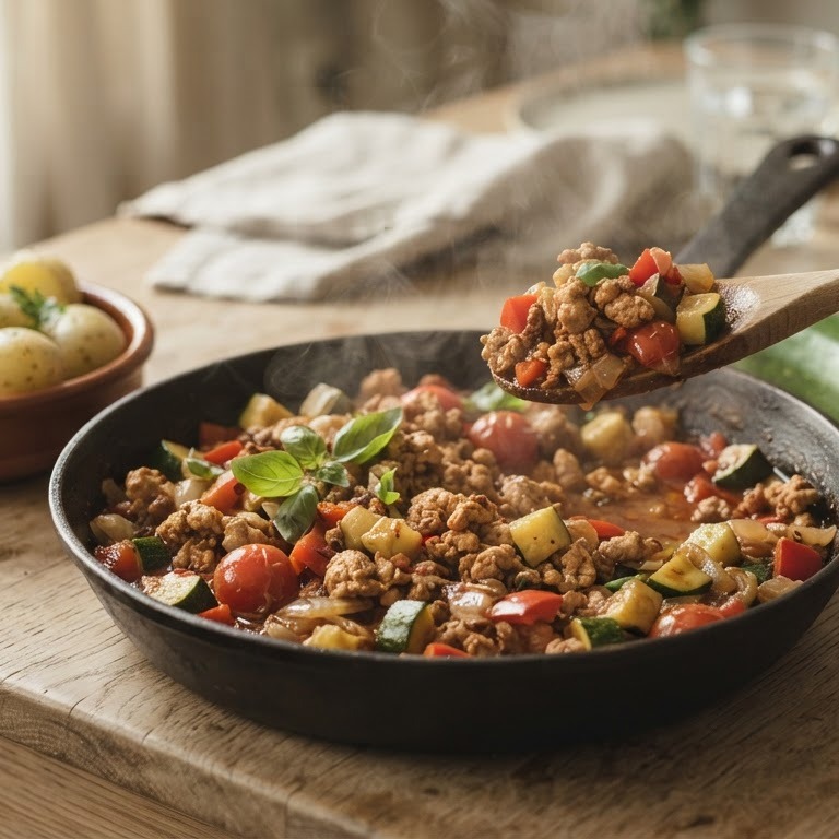 Kipgehakt met groente recept