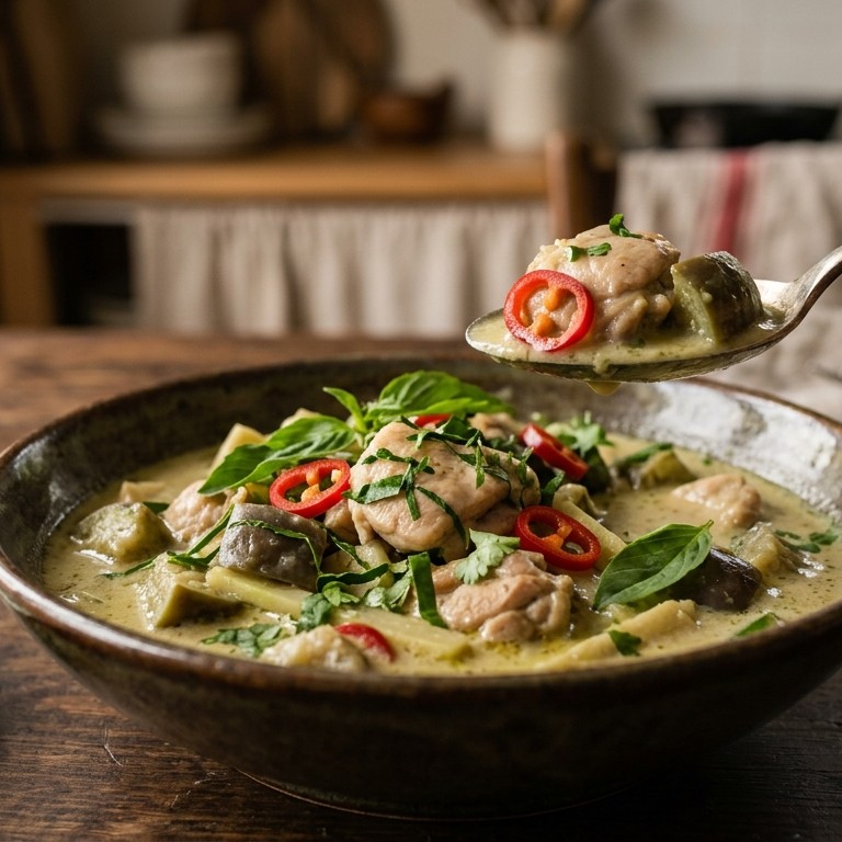 Kipkerrie met basilicum recept