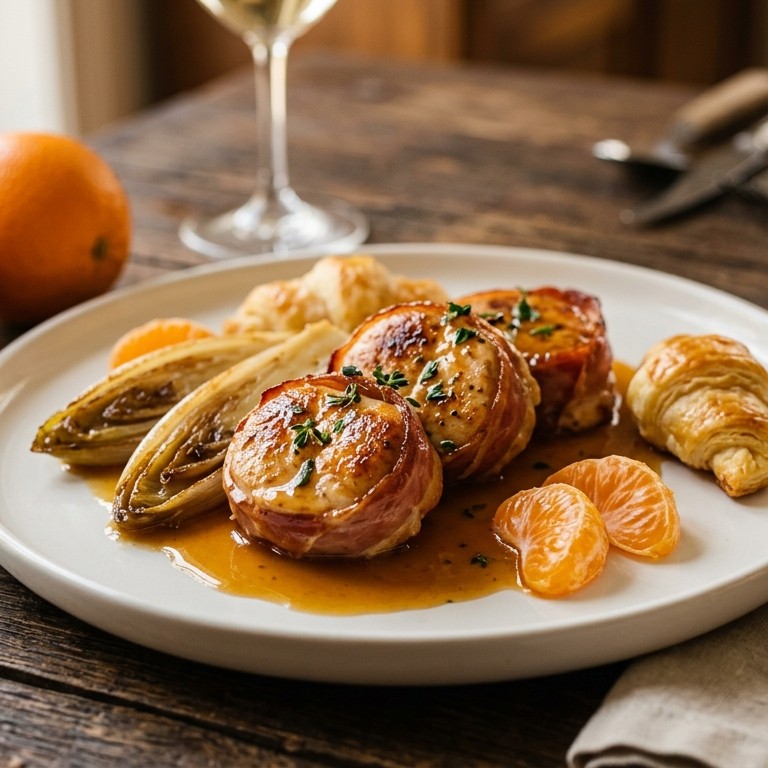 Kipmignonette's met appelsiensaus recept