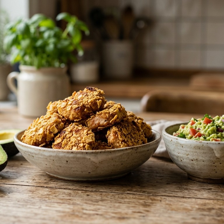 Kipnuggets met avocadodip recept