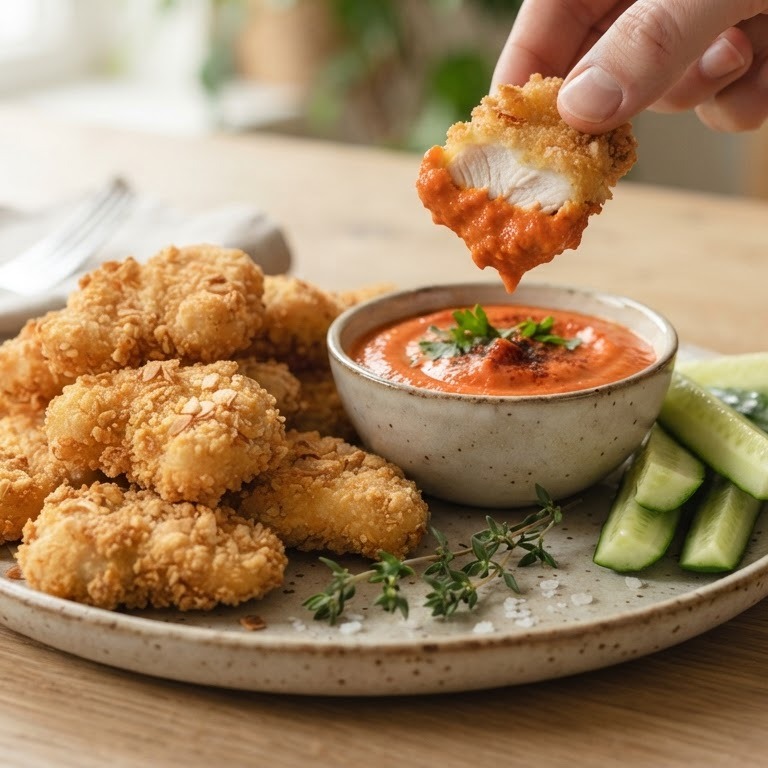 Kipnuggets met paprikadip recept