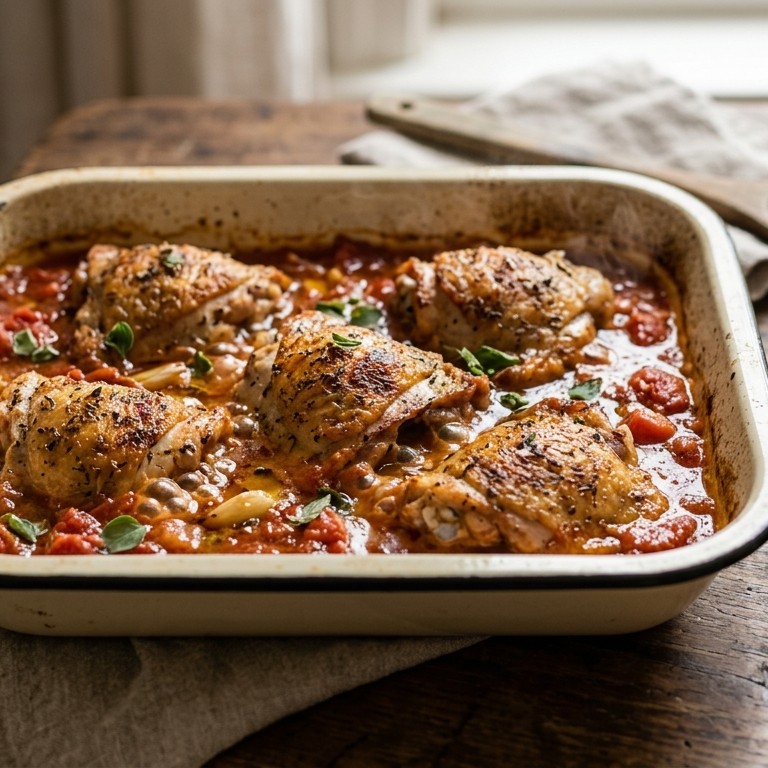 Kippendijen met tomaten recept