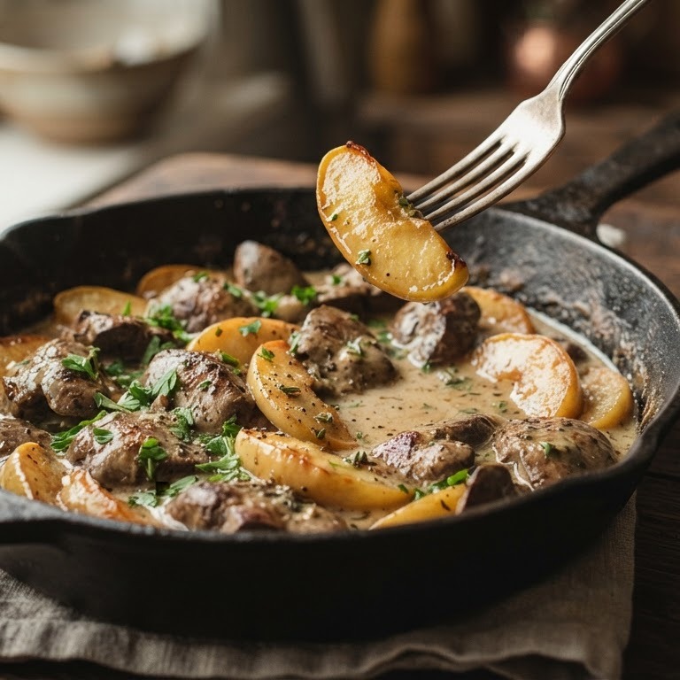 Kippenlevertjes met appel recept