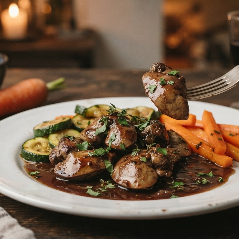 Kippenlevertjes met portosaus recept