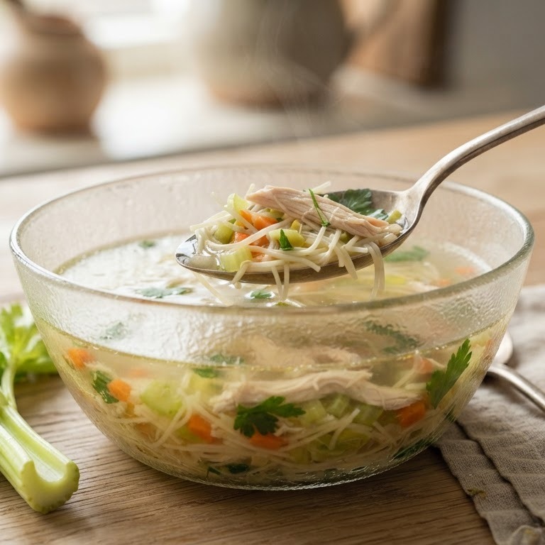 Kippensoep, mager recept