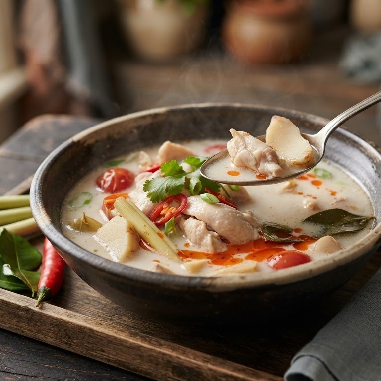 Kippensoep met laos recept