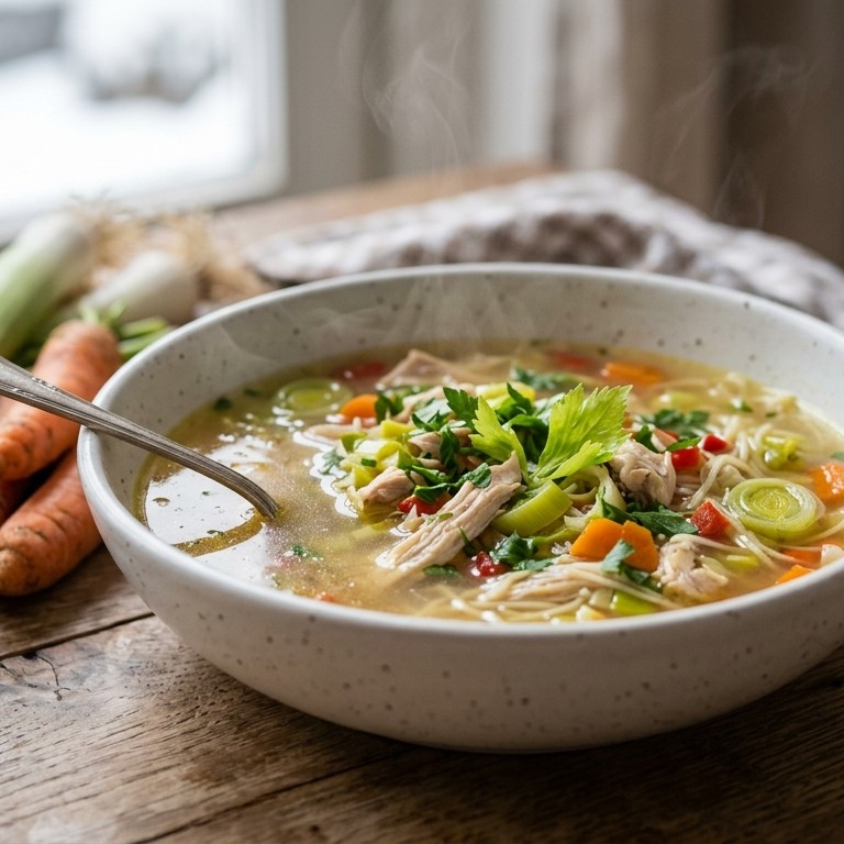 Kippensoep met verse groenten recept