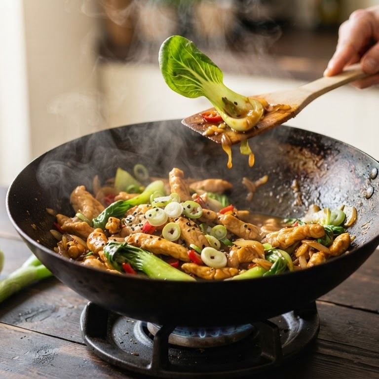 Kipreepjes met paksoi recept