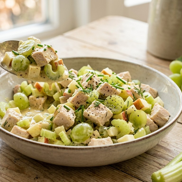 Kipsalade met curry-yoghurtdressing recept