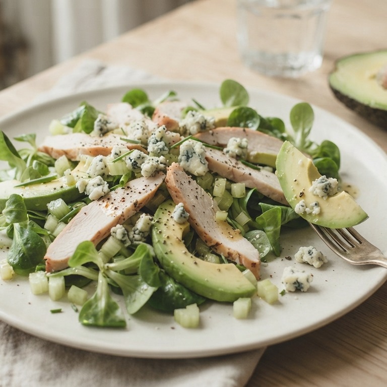 Kipsalade met roquefort recept