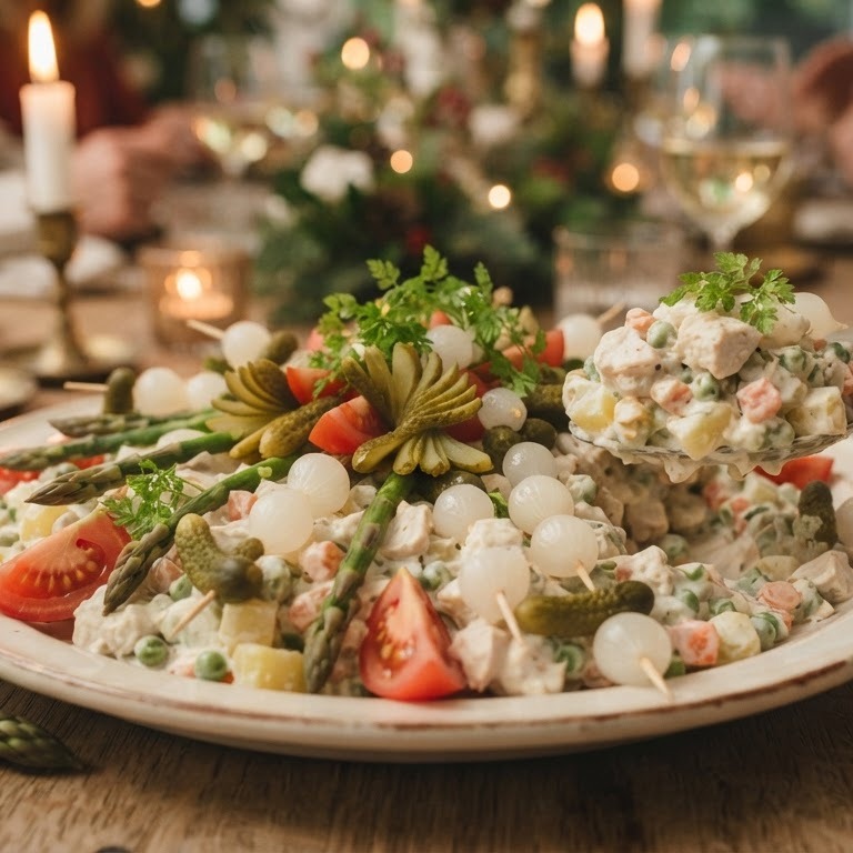 Kipslaatje met aardappel en cocktailuitjes recept