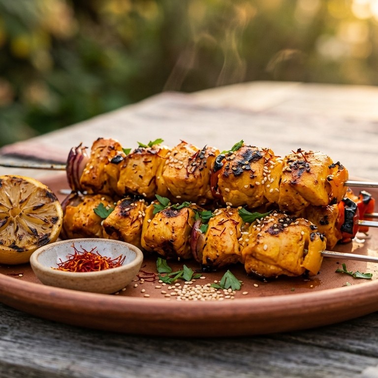 Kipspiesjes in saffraanmarinade recept