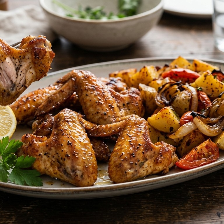 Kipvleugeltjes met Portugese aardappelen recept