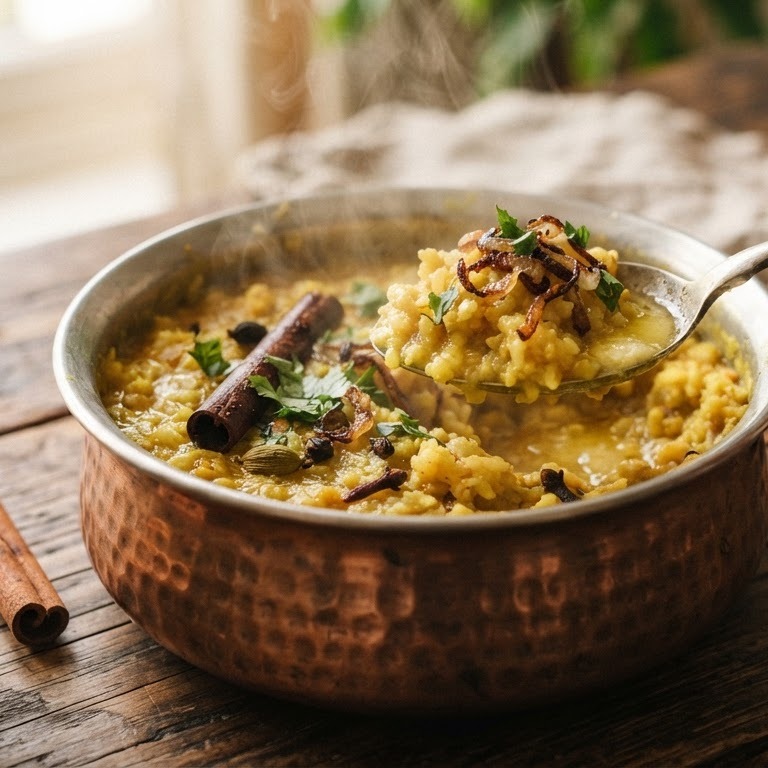 Kitcheri (Hartige rijst met linzen) recept