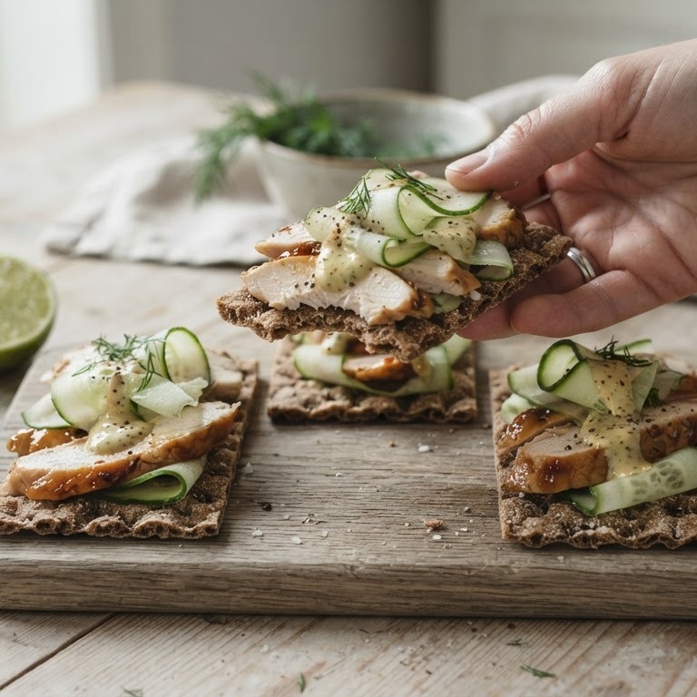 Knäckebröd ket kipfilet en komkommer recept