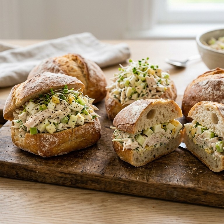Knapperige broodjes met kipsalade recept
