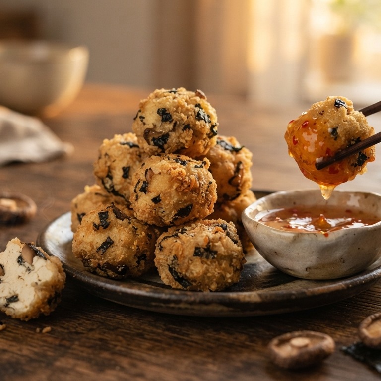 Knapperige tofuballetjes met zoete chilisaus recept