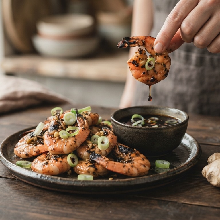 Knoflook garnalen met dipsaus recept