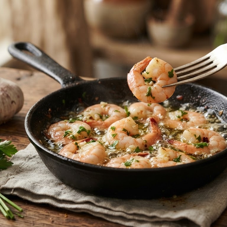 Knoflook garnalen recept