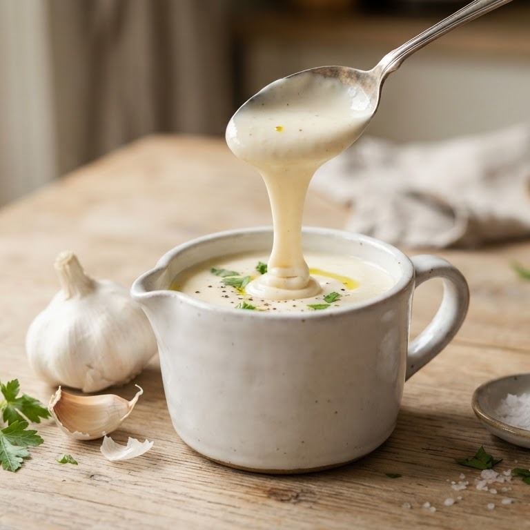 Knoflook-roomsaus recept