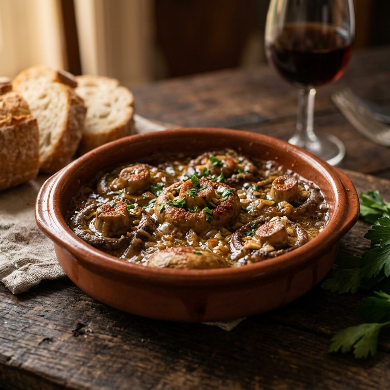Knoflook-sherry-champignons recept
