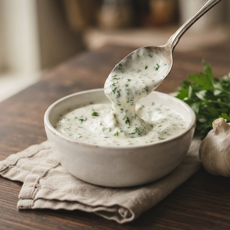 Knoflooksaus met peterselie recept