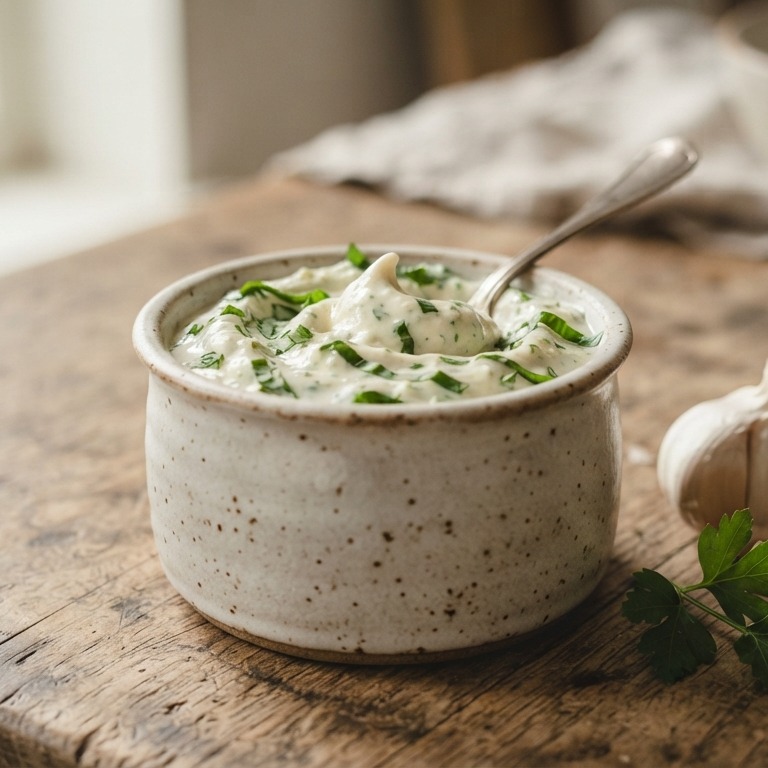 Knoflooksaus met peterselie recept